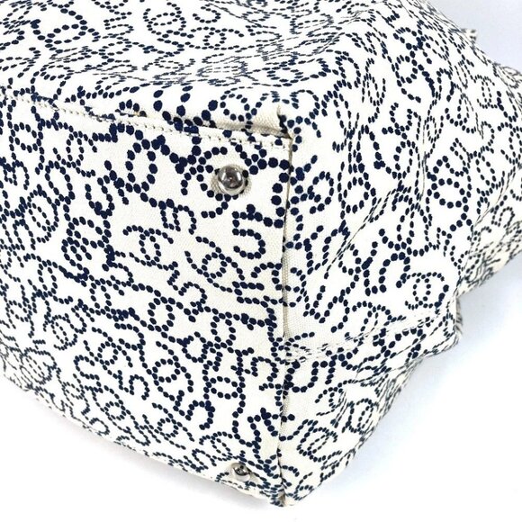 CHANEL Arabesque Bag Tote Bag Hand Bag Canvas White/Dark Navy Based - Picture 4 of 15